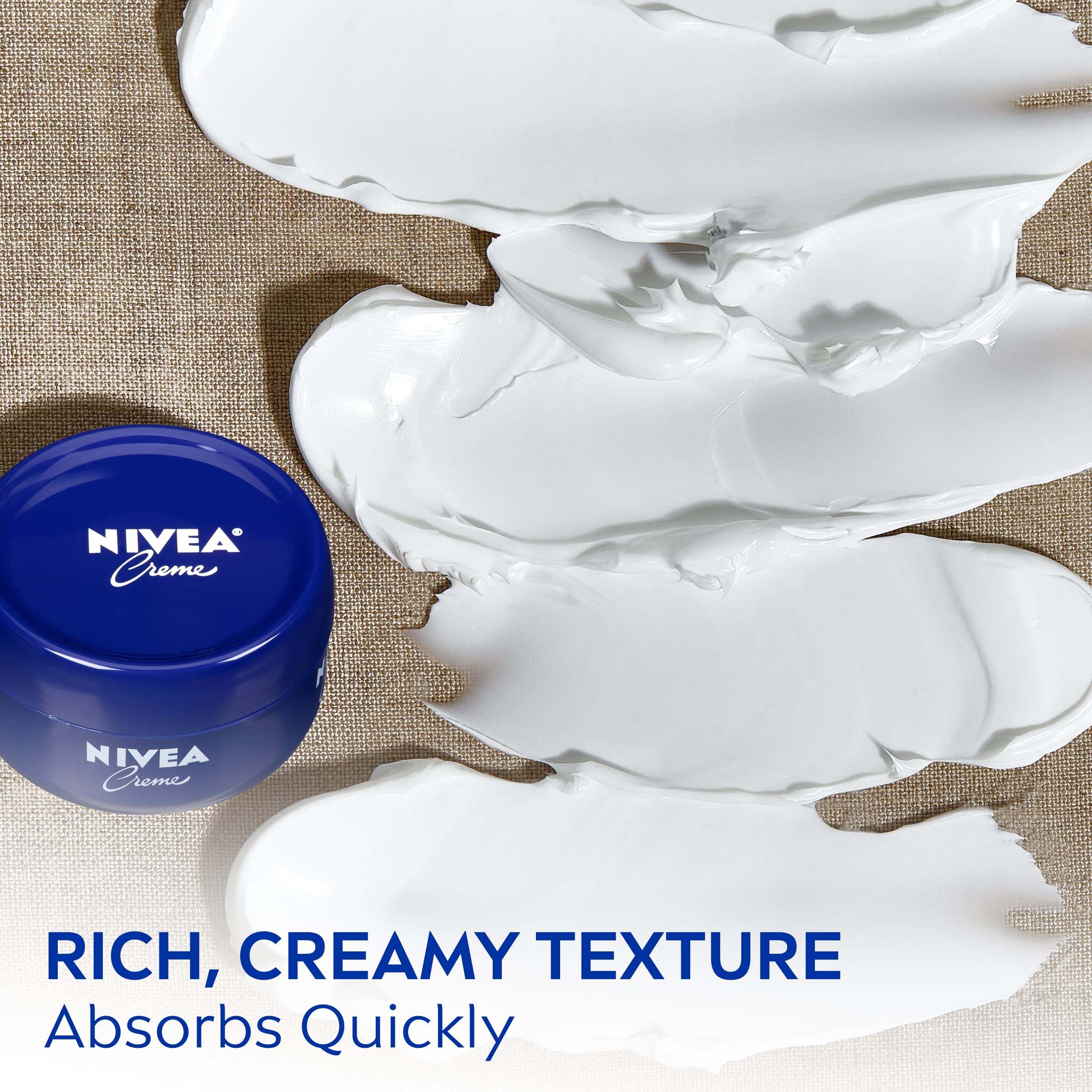 NIVEA Crème - Pack of 3, Unisex All Purpose Moisturizing Cream for Body, Face & Hand Care, Use After Hand Washing - 6.8 oz.